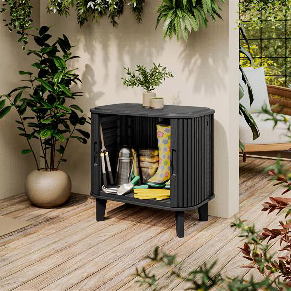 Keter Velo 2 Door Graphite Sliding Storage Cabinet Image 6