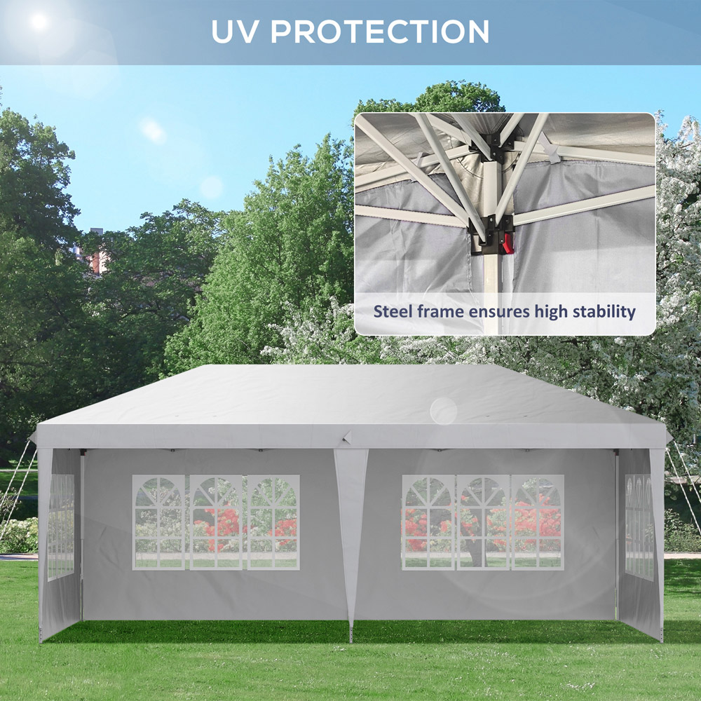 Outsunny 3 x 6m White Heavy Duty Gazebo Image 3