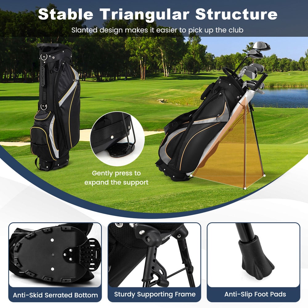 Costway 8 Way Dividers Golf Stand Bag with 7 Zippered Pockets Image 3