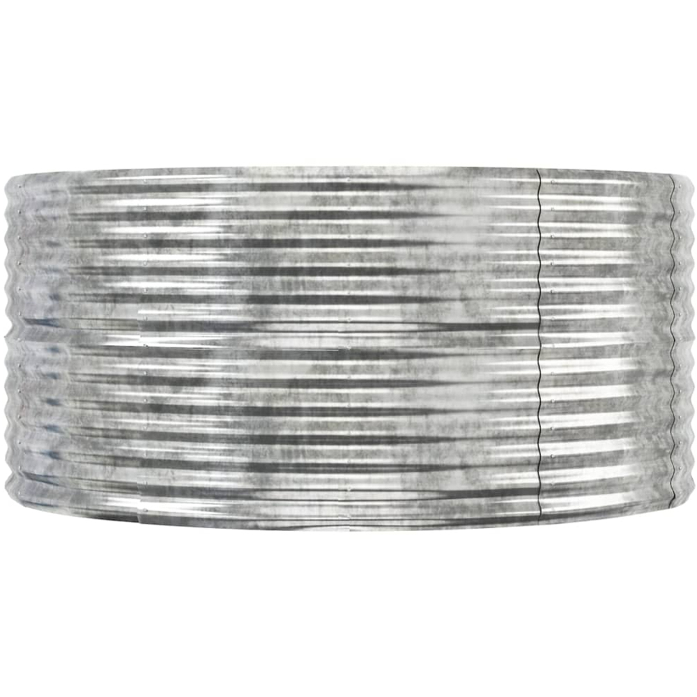 vidaXL Silver Galvanised Steel Oval Raised Garden Bed 68 x 447 x 140cm Image 3