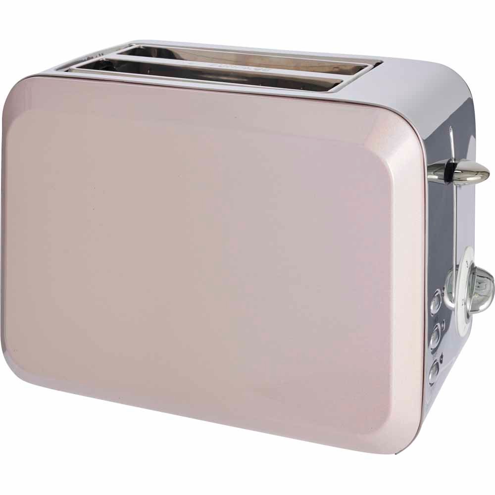 Wilko Pink Pearlescent Finish Toaster 2 Slice Image 2