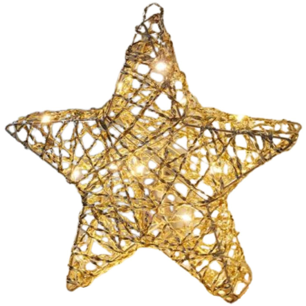 Samuel Alexander 15 Warm White Micro LED Gold Weave Wonder Starlet Christmas Decoration 20cm Image 2