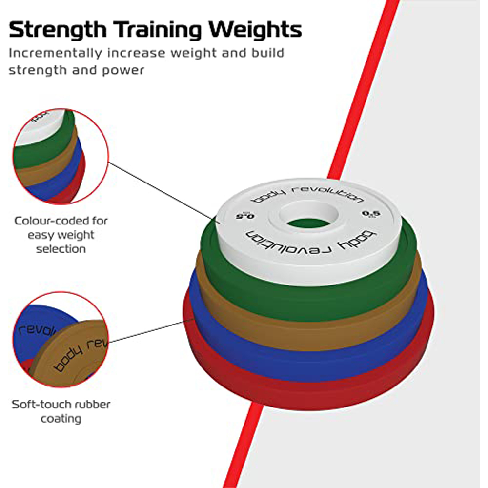 Body Revolution Fractional Bumper Plates Full Set 5kg Image 4
