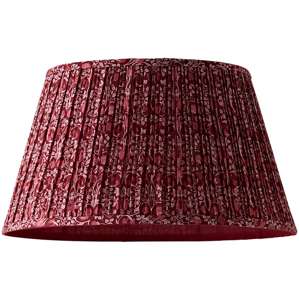 ValueLights Abel Burgundy Floral Pleated Tapered Ceiling Lamp Shade 45cm Image 1
