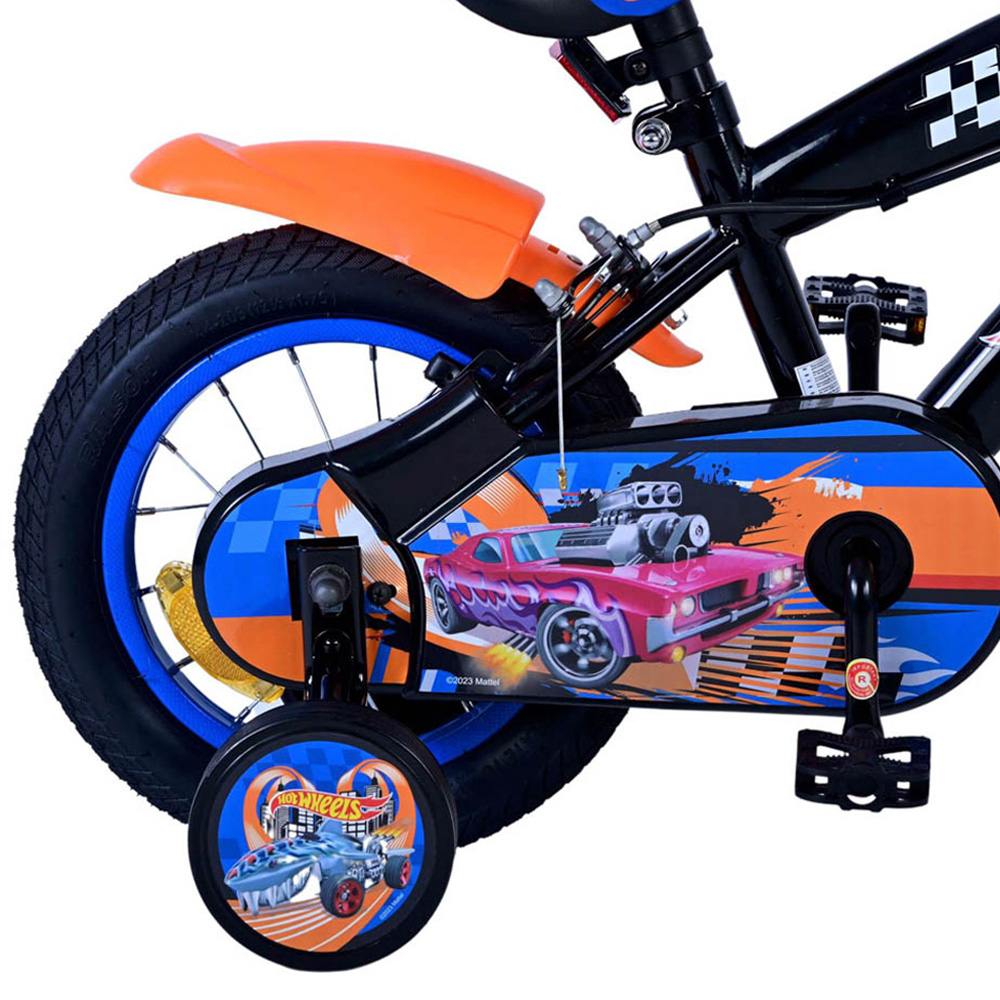Volare Hot Wheels Kids 12 inch Multicolour Bike with Stabilisers Image 7