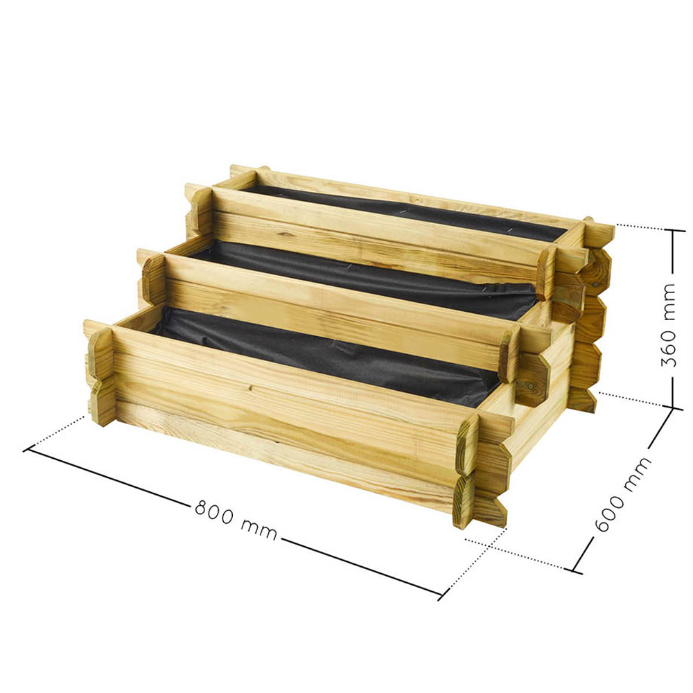 Cerland Angellic 3-Tier Wooden Step Raised Bed Image 4