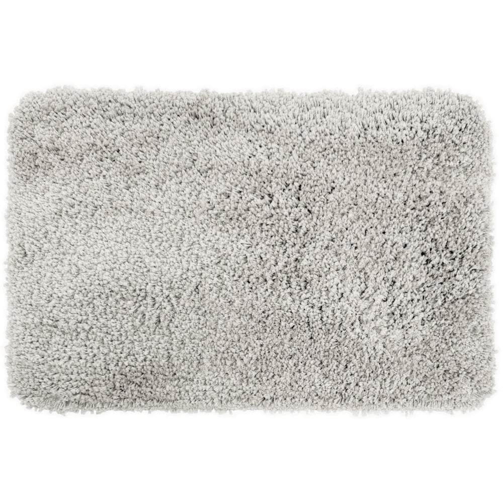 Allure Bath Fashions Light Grey Microfibre Shaggy Bath Mat 40 x 60cm Image 1