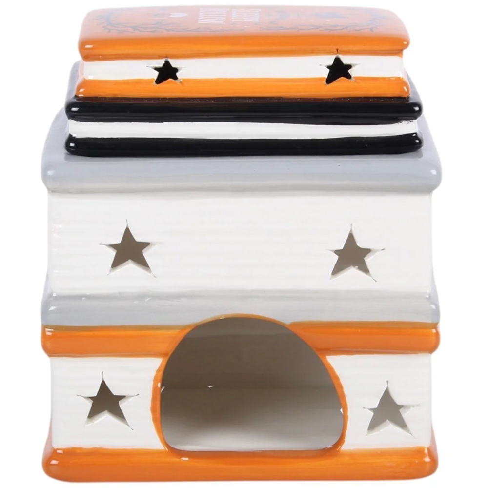 Marco Paul Haunted Library Book Stack Ceramic Halloween Oil Burner and Wax Warmer Image 3