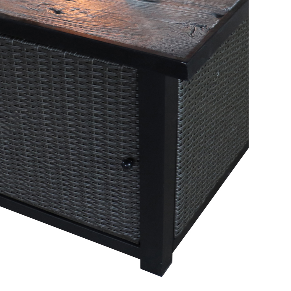 Teamson Home 40000BTU Light Concrete Top Square Propane Gas Fire Pit Image 5