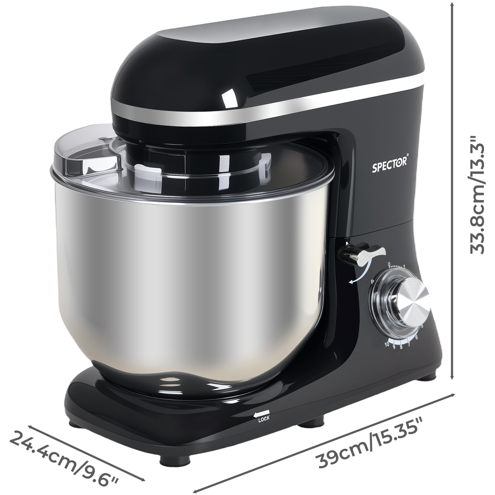 Spector MIX1001-8L-UK Stainless Steel Mixing Bowl Electric Food Stand Mixer 8L 1300W Image 9