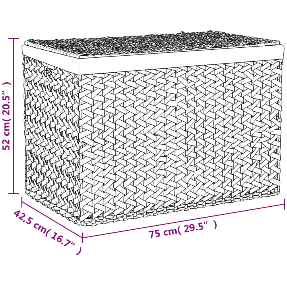 vidaXL 3 Section Brown Water Hyacinth Laundry Basket 52 x 75 x 42.5cm Image 6