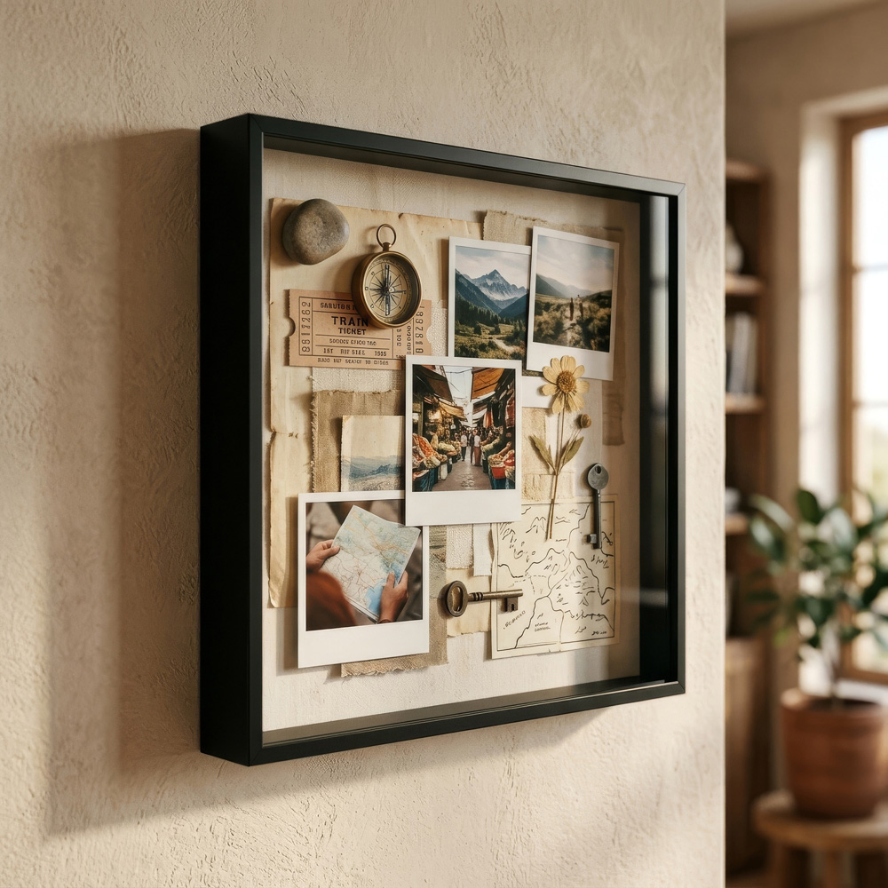Nicola Spring Black 3D Box Photo Frame with Mount 16 x 16 inch 5 Pack Image 3
