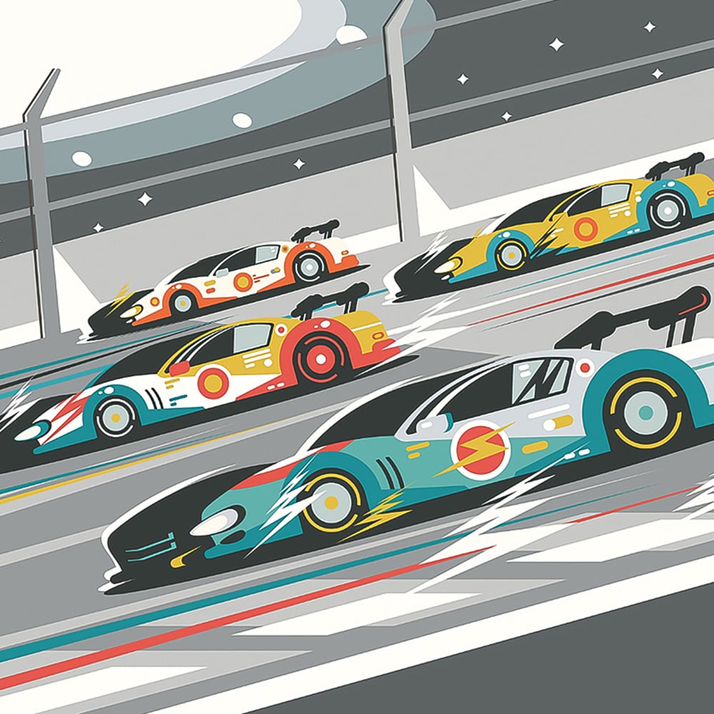 Origin Murals Sports Cars Grey Wall Mural Image 2