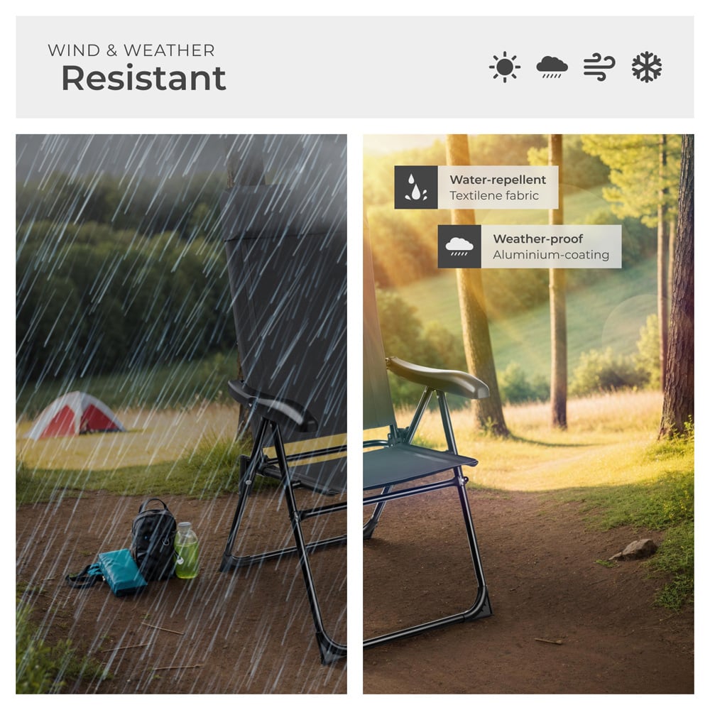 tectake Set of 6 Lightweight Foldable Camping Chair Image 7