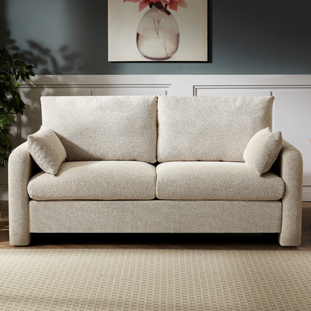 Artemis Home Shorewood 2 Seater Oatmeal Textured Fabric Sofa Image 1