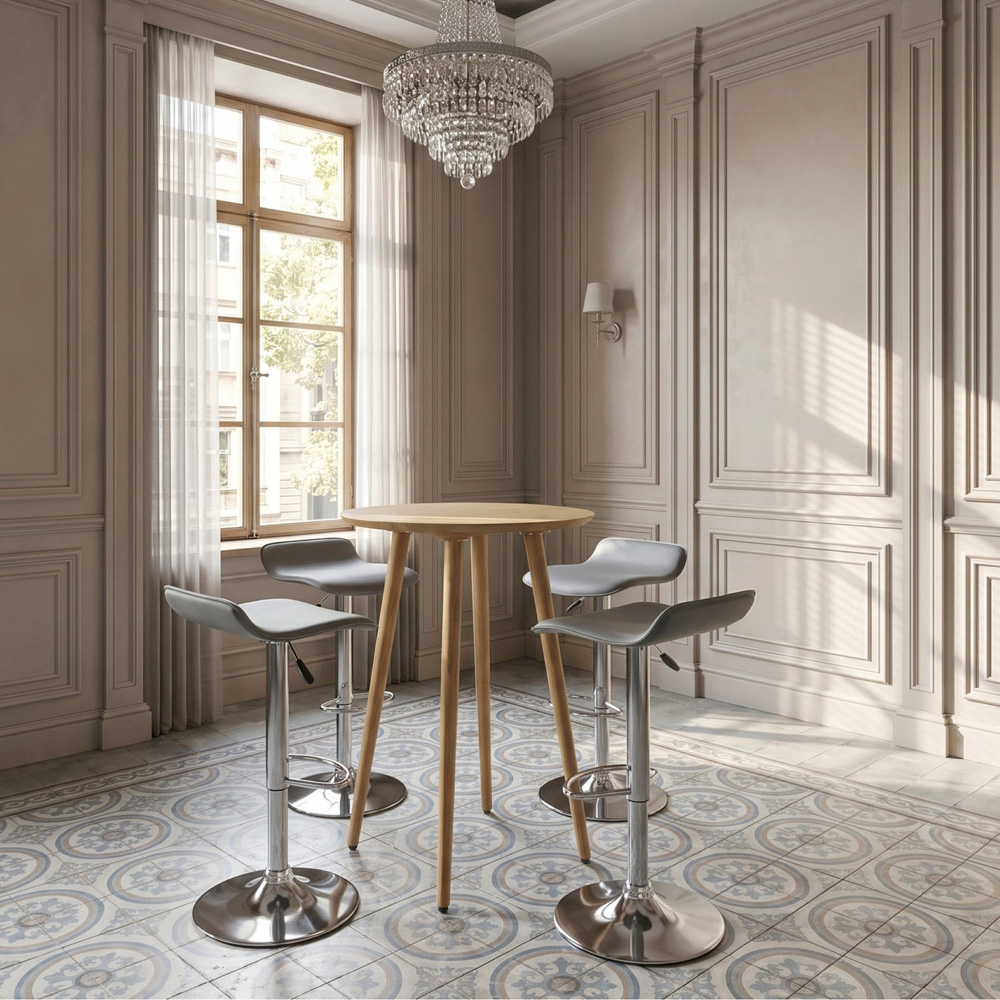 Dorel Ohio Grey Leather Barstool Image 8