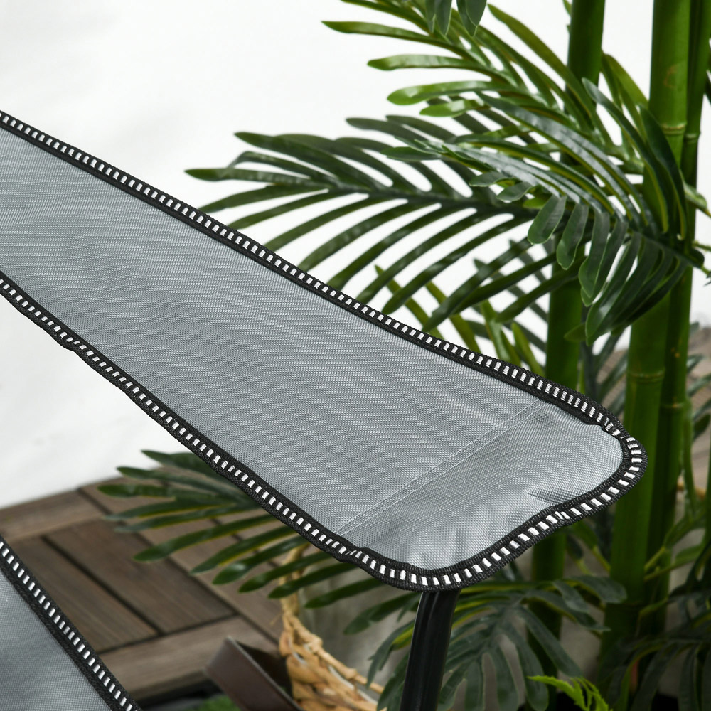 Outsunny Grey 3 Level Adjustable Folding Sun Lounger Image 3