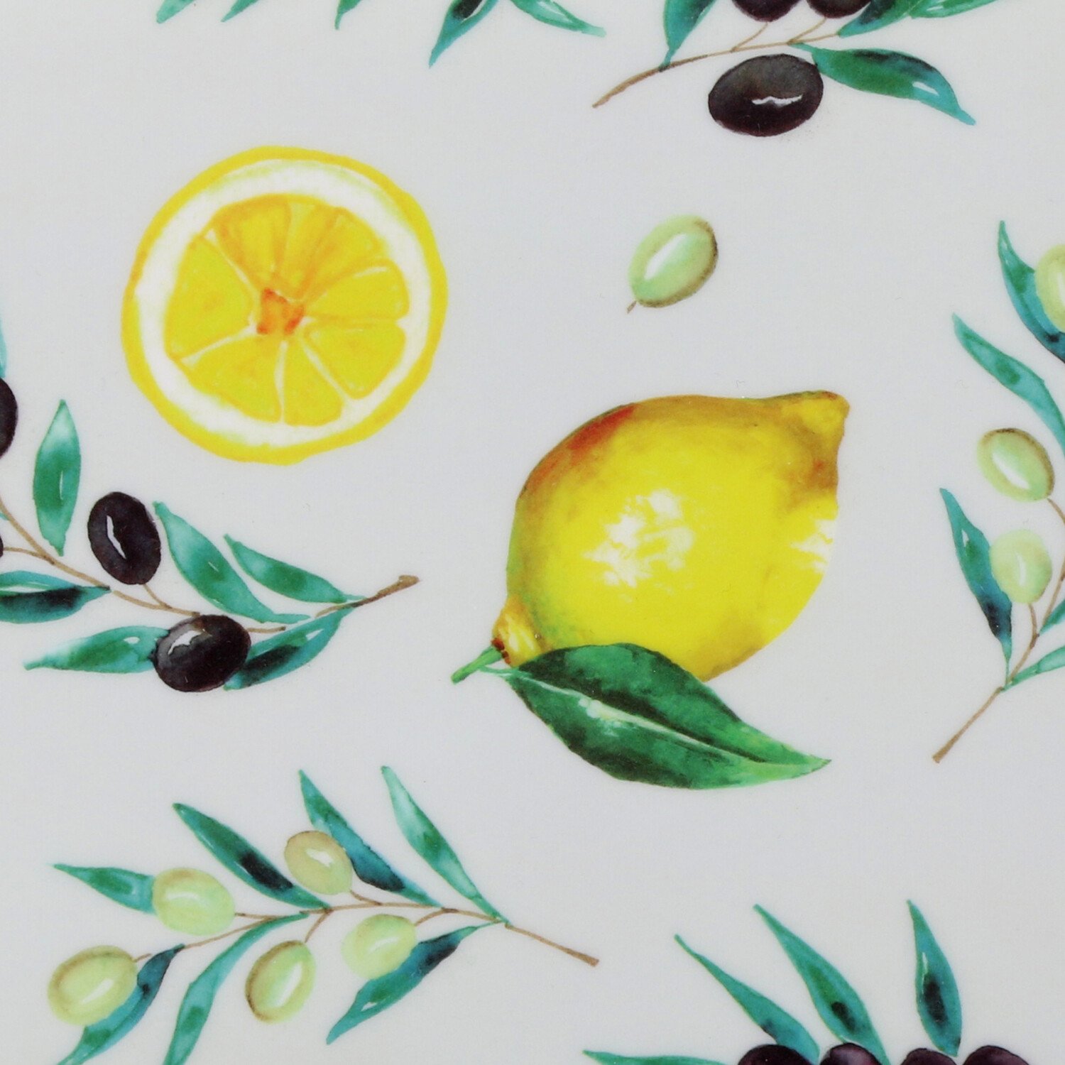 Lemons and Olives Tray - White / Long Drinks Tray Image 3