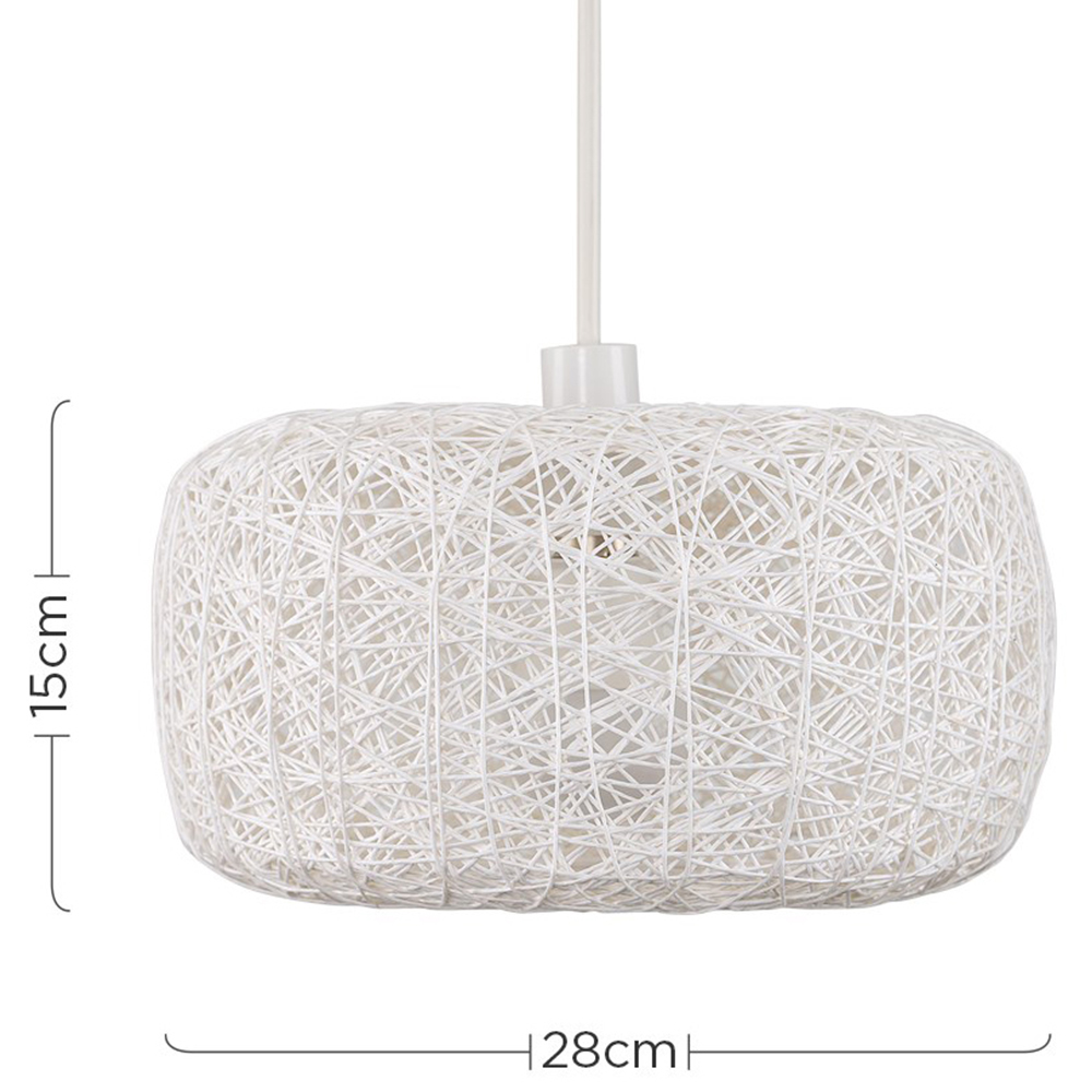 ValueLights White Doughnut Twine Rattan Pendant Shade Image 7