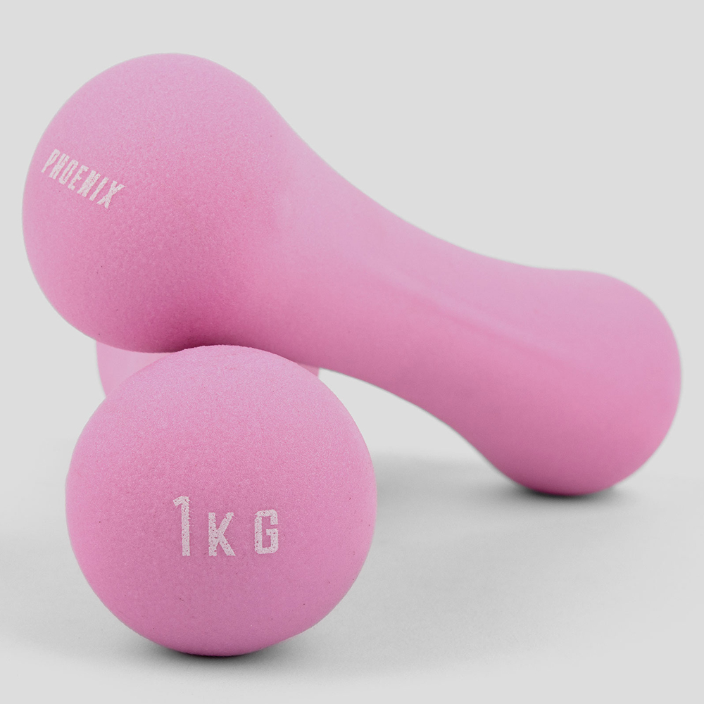 Phoenix Fitness Pink Neoprene Dumbbell 1kg 2 Pack Image 2