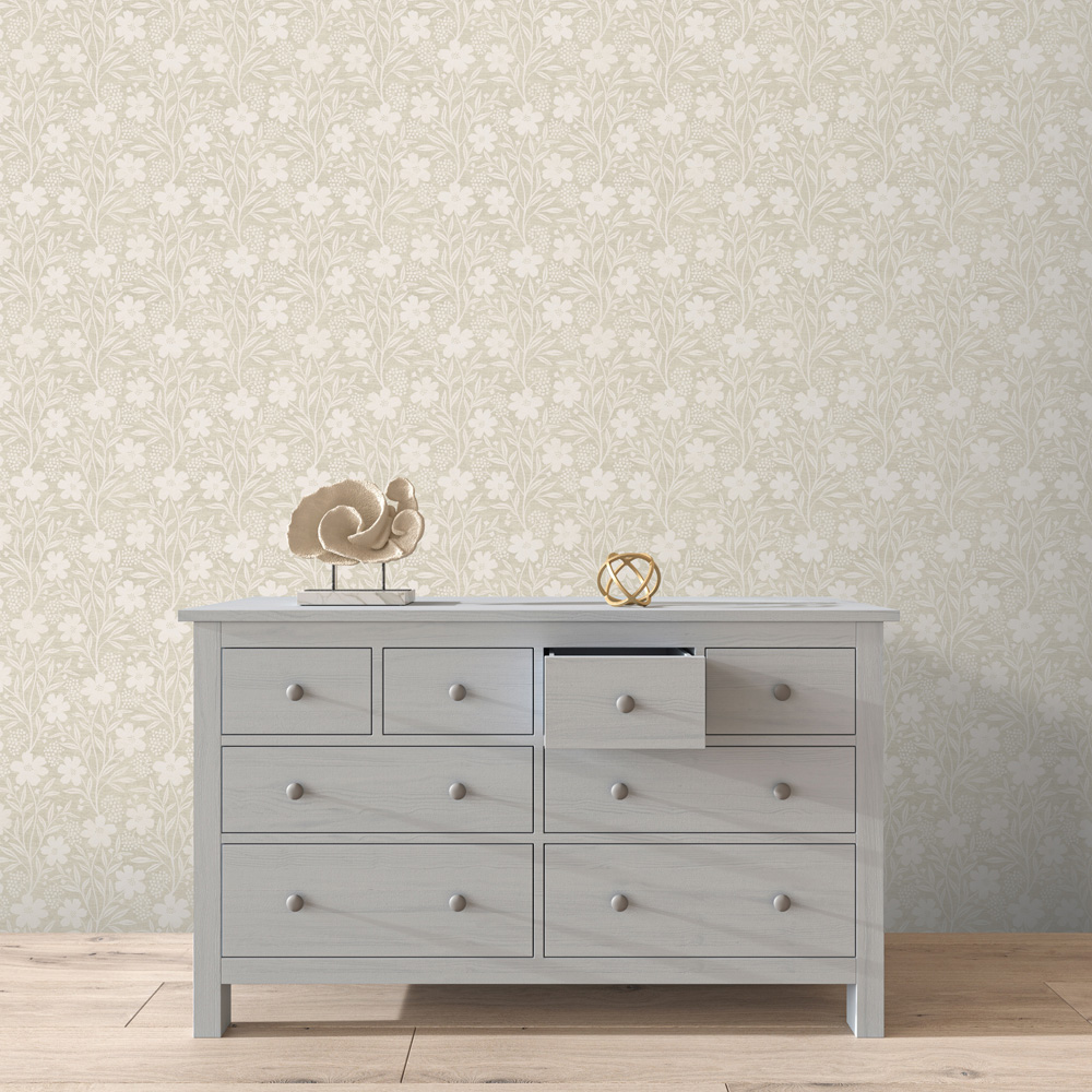 Arthouse Berry Floral Neutral Wallpaper Image 2