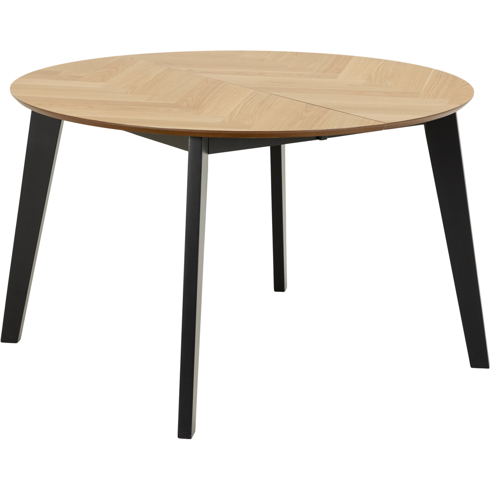 Florence Georgetown Round 6 Seater Dining Table Oak and Black Image 2