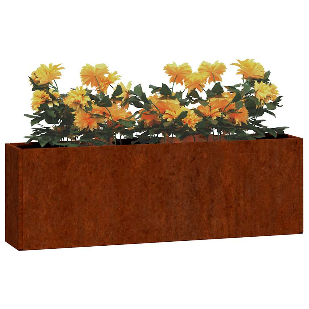 vidaXL Brown Corten Steel Garden Wall Planter 17 x 53 x 10cm 2 Pack Image 2