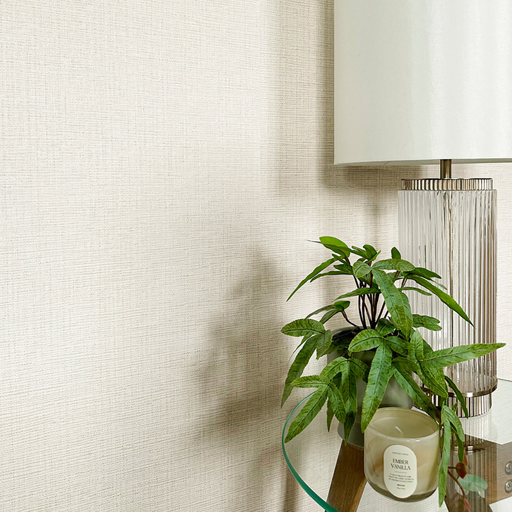 Belgravia Decor Grasscloth Texture Cream Vinyl Wallpaper Image 4