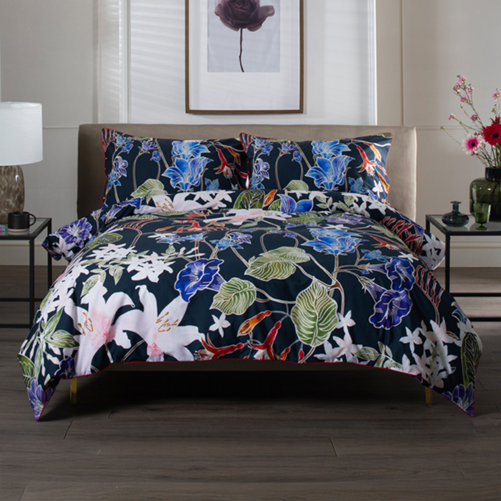 The Lyndon Company Floral Nightshade Double Multicolour Duvet Set Image 1
