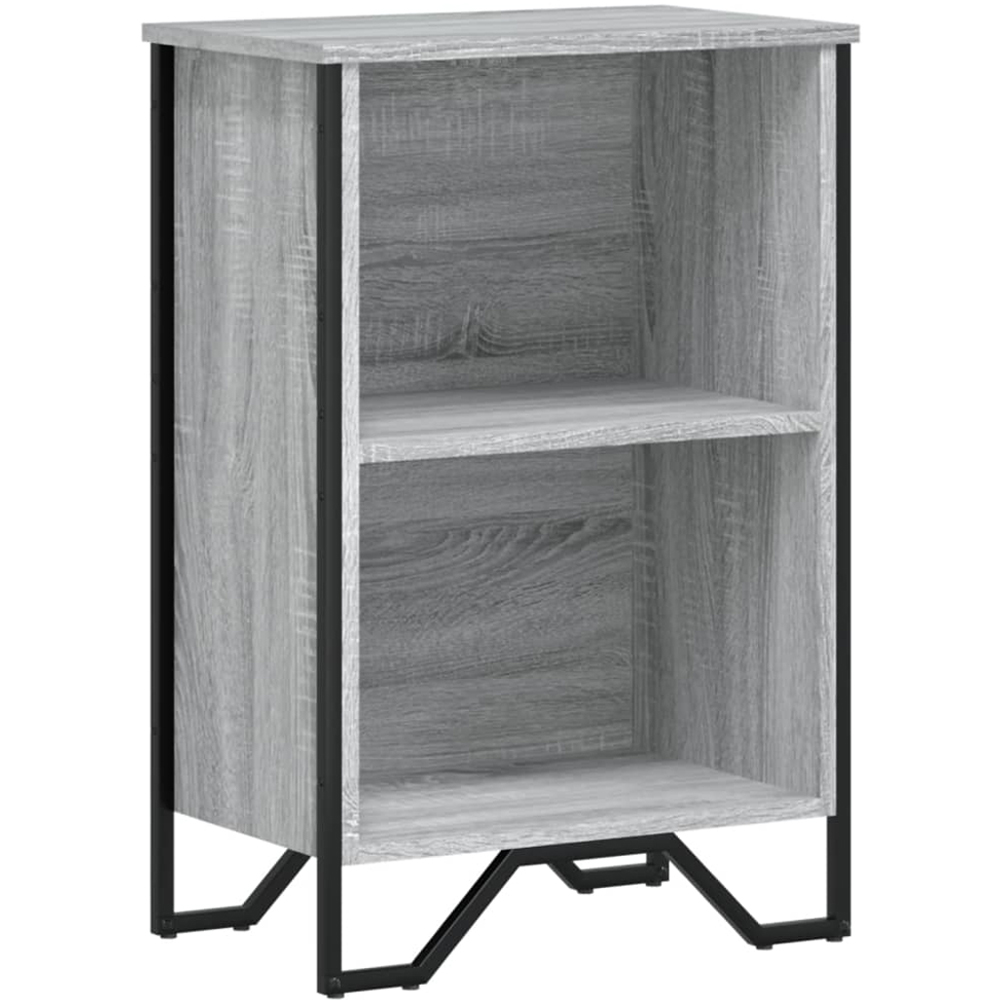 vidaXL 2 Shelf Grey Sonoma Small Bookcase Image 2