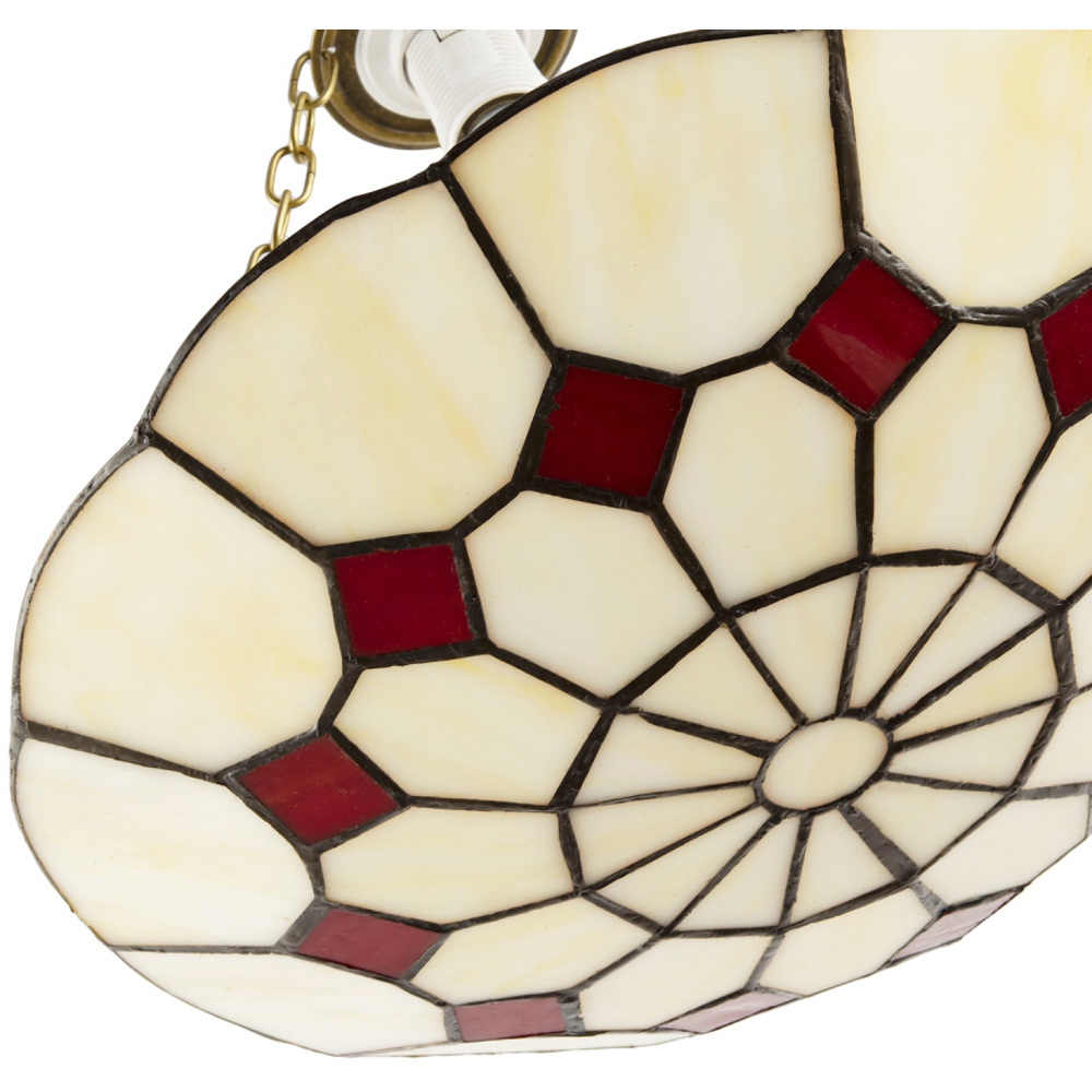 Happy Homewares Red Diamond Amber Stained Glass Pendant Lighting Shade Image 5