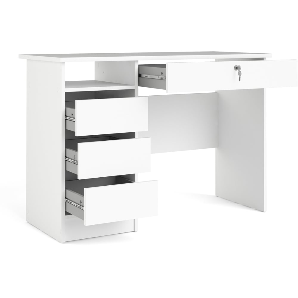 Florence Function Plus 4 Drawer Desk White Image 3