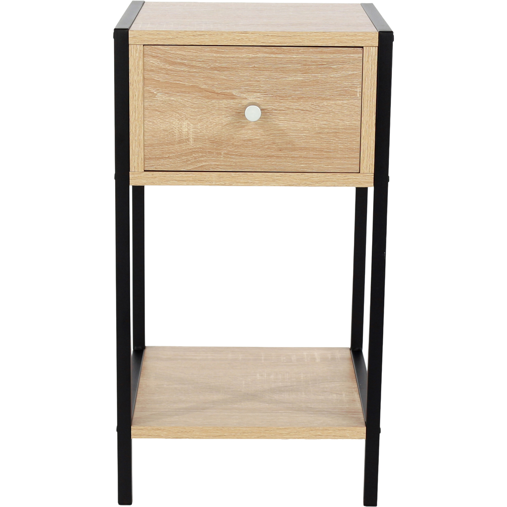 Core Products Kelly Single Drawer Single Shelf Oak Effect Compact Bedside Cabinet Image 3