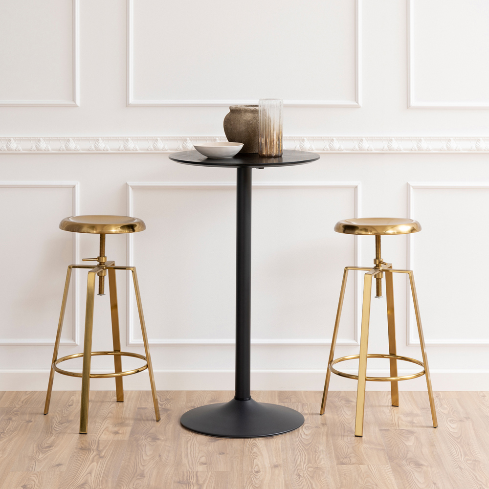 Florence Ibiza 4 Seater Tall Round Bar Table Black Ash and Matt Black Image 8
