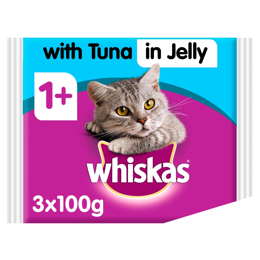 Whiskas 1+ Tuna in Jelly Cat Food 3 x 100g Image 1