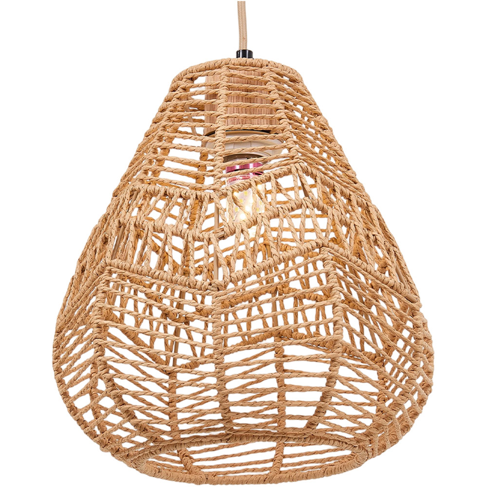 Living and Home Light Brown Rattan E27 Pendant Light Image 3