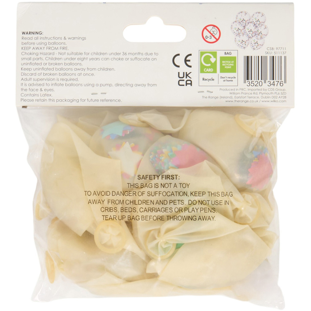 Pack of 25 Rainbow Confetti Balloons Image 5