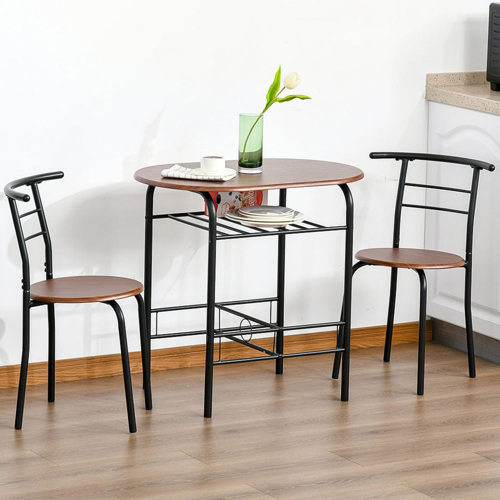 Portland 2 Seater Oak Wooden Dining Set Image 1