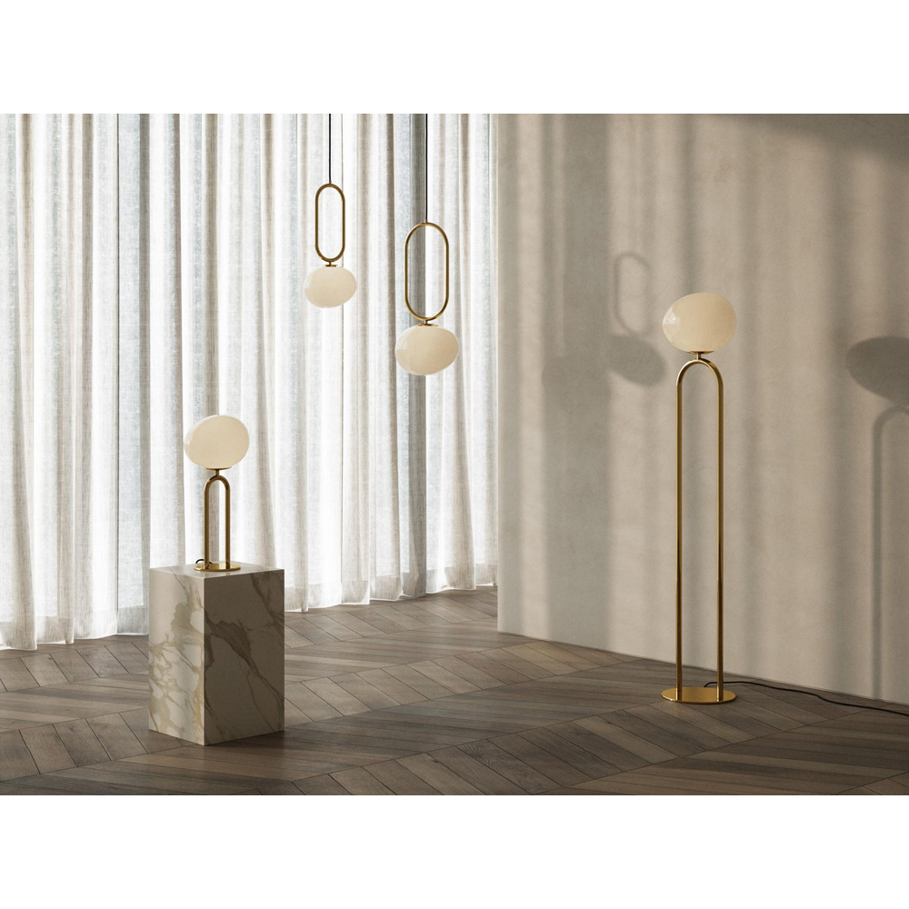Nordlux Shapes 27 Brass Opal Glass Shade Pendant Light Image 2