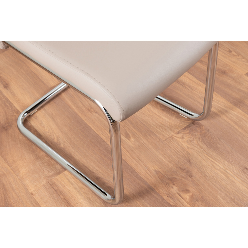 Furniturebox Fontana Set of 2 Cappuccino and Chrome Faux Leather Dining Chair Image 7