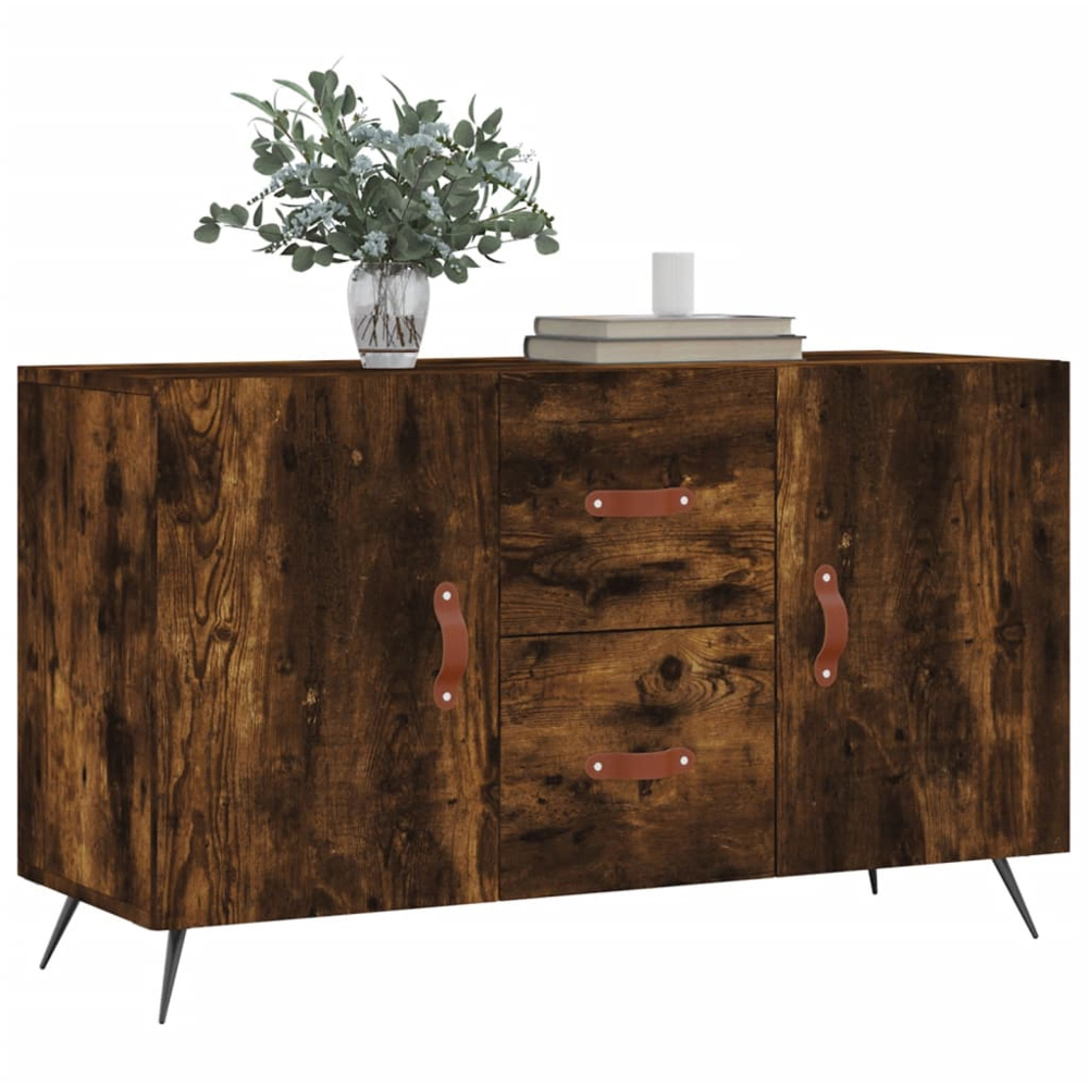 vidaXL 2 Door 2 Drawer Smoked Oak Sideboard Image 3