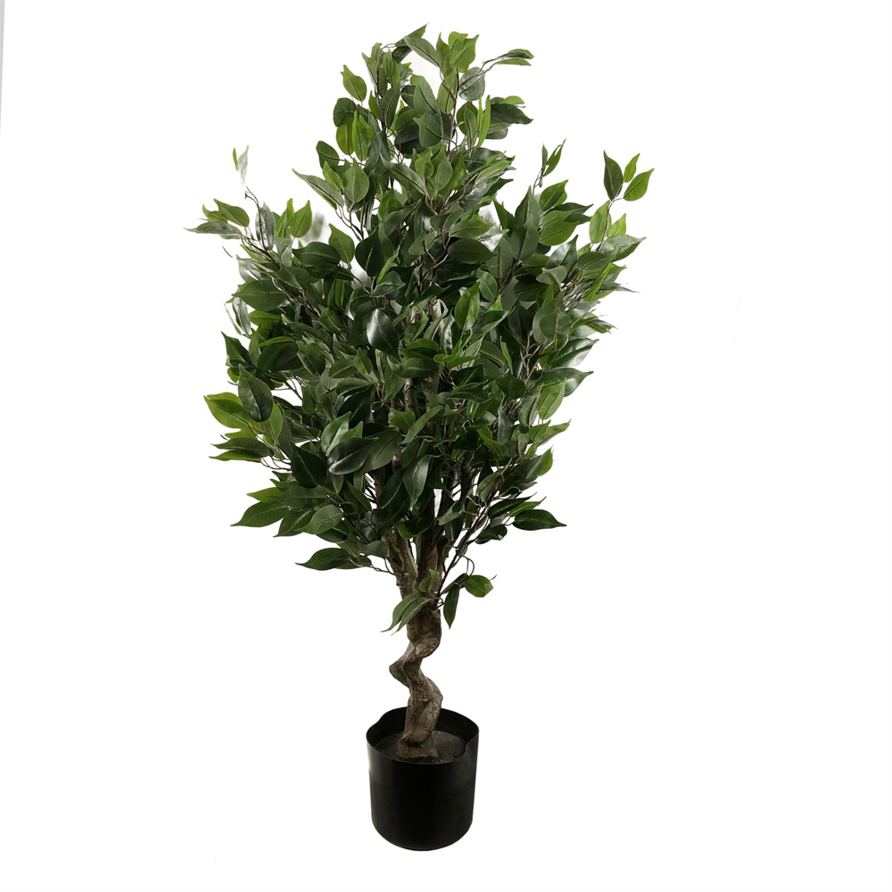 Leaf Evergreen Twist Ficus Artificial Plant in Copper Planter 110cm Image 3