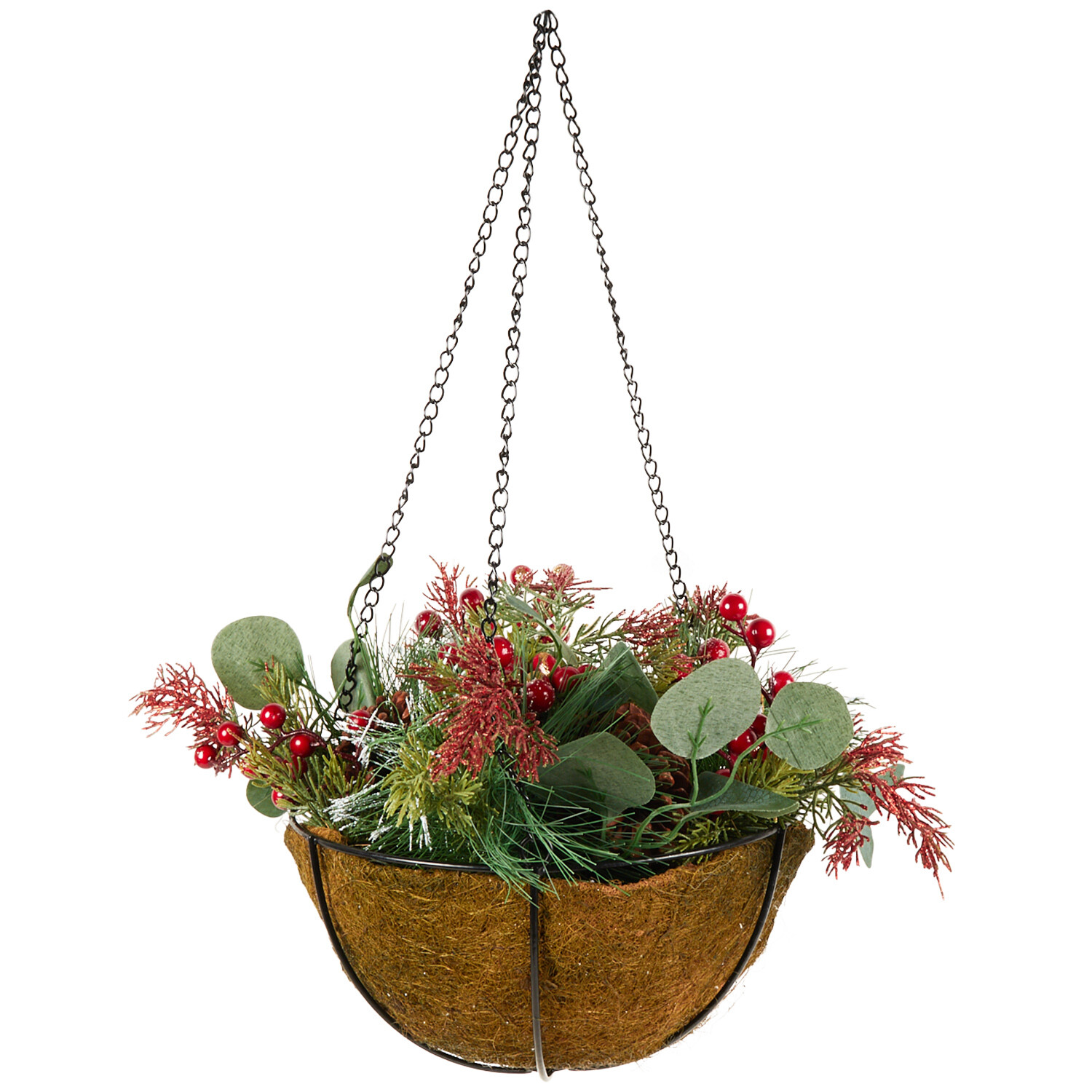 Christmas Red Berry Hanging Basket Image 4