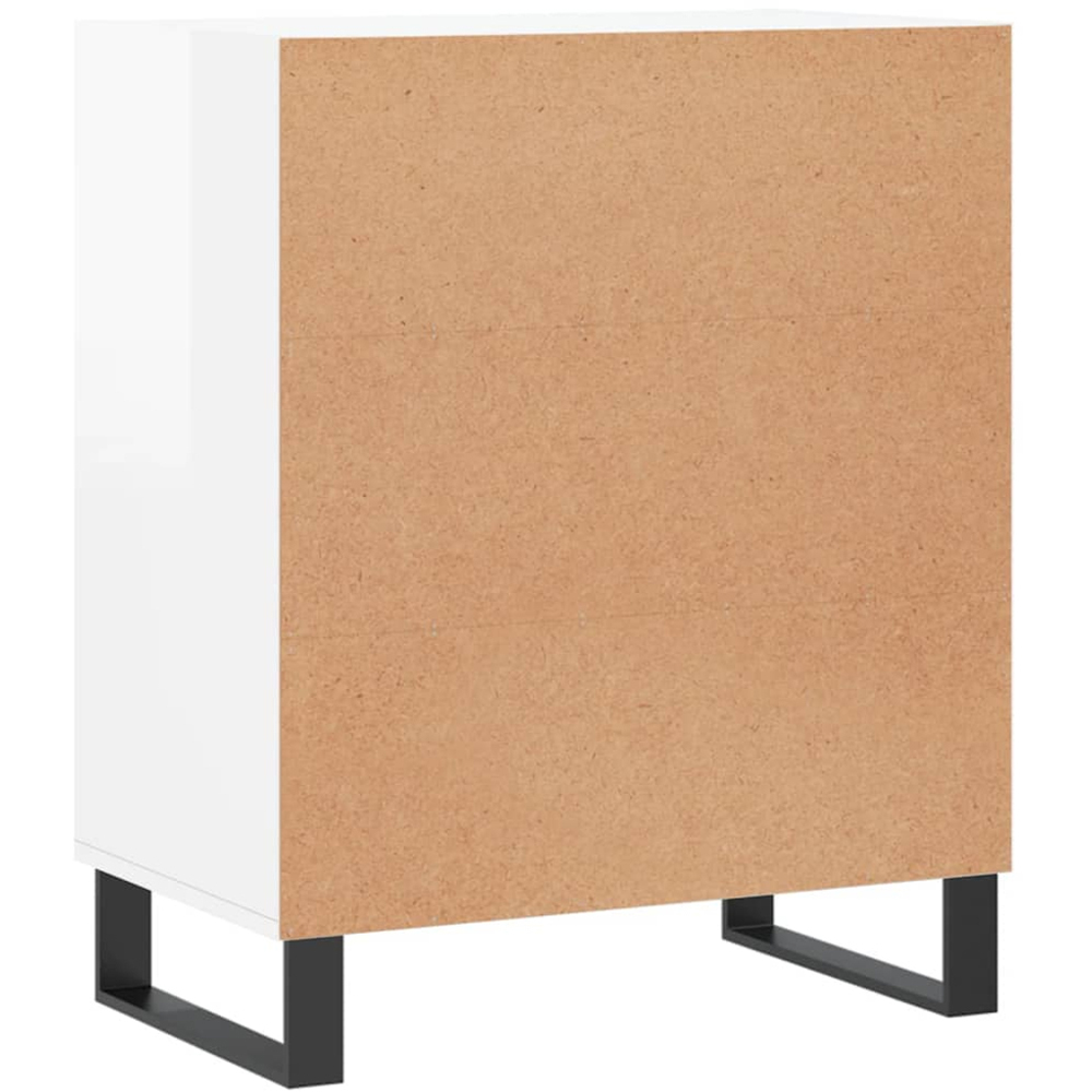 vidaXL 3 Shelf High Gloss White Sideboard Image 6