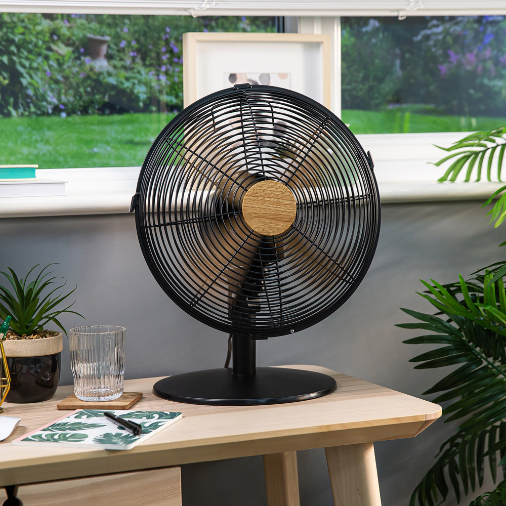 Russell Hobbs Black Scandi Desk Fan 12 inch Image 2