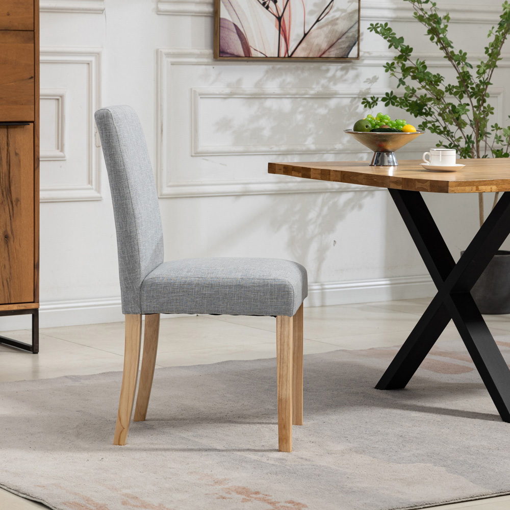 Artemis Home Maiolo Set of 2 Grey Fabric Dining Chair Image 4
