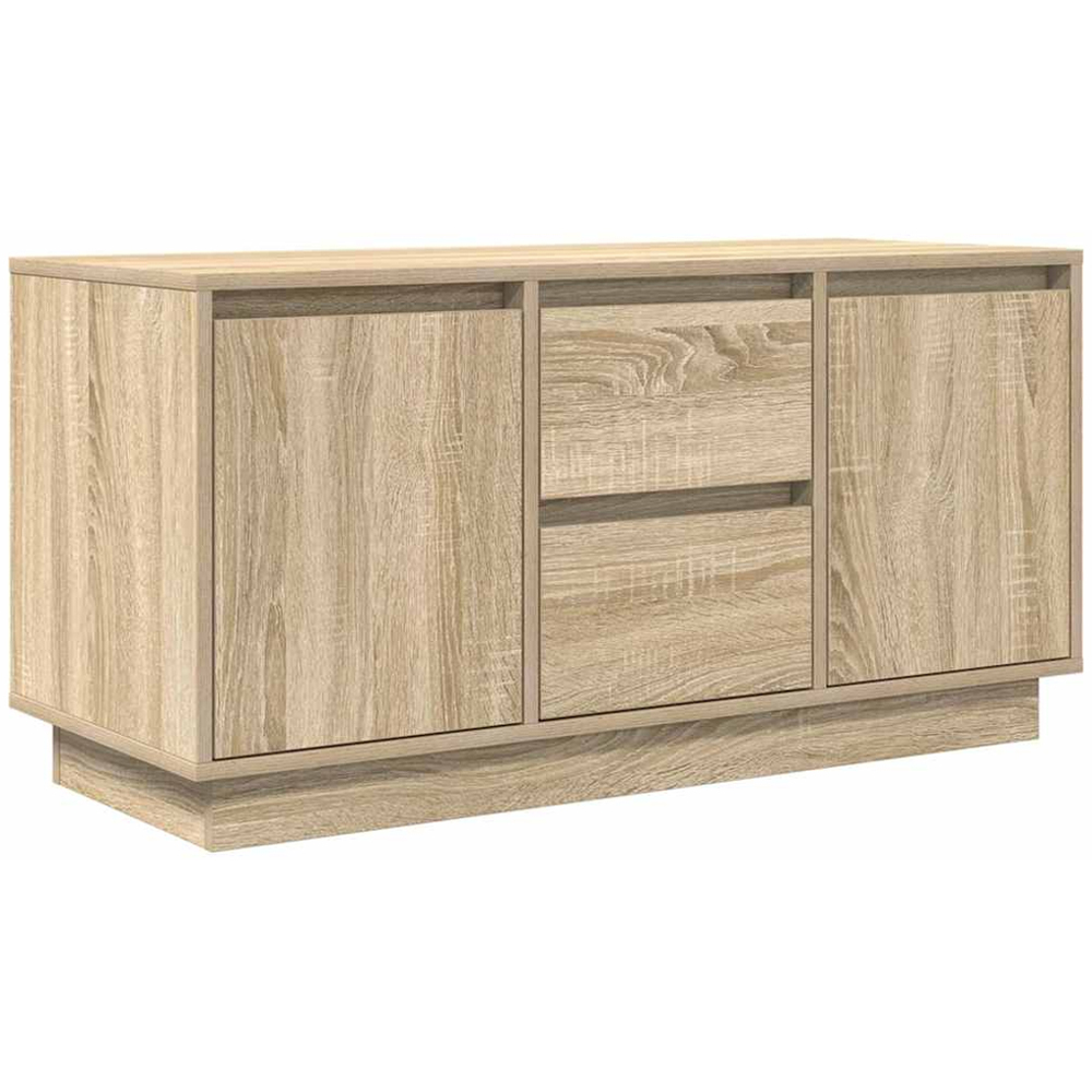vidaXL 2 Door 2 Drawer Sonoma Oak LED TV Cabinet Image 3