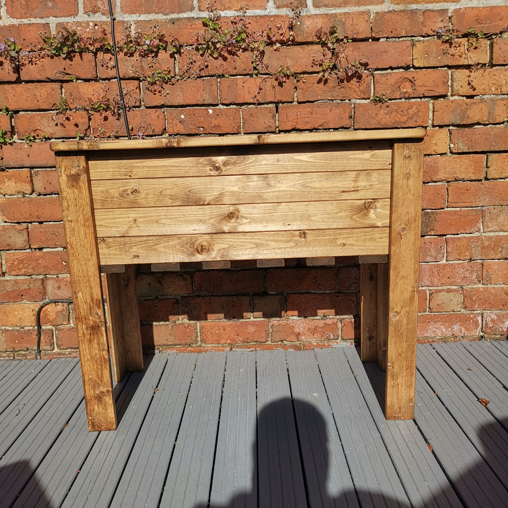 Samuel Alexander Rustic Medium Wooden Raised Garden Trough 72 x 82cm Image 5