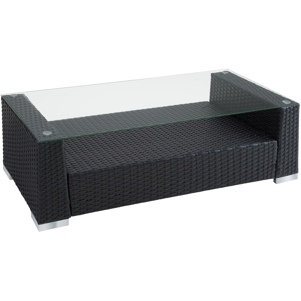 tectake Munich 4 Seater Black Garden Lounge Set with 2 Cushion Cover Set Image 7