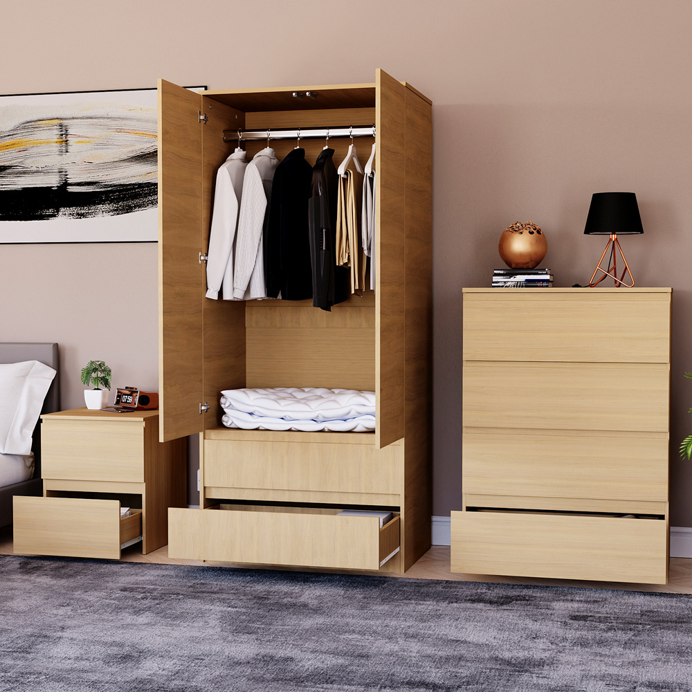 Vida Designs Denver Pine 3 Piece Bedroom Furniture Set Image 5
